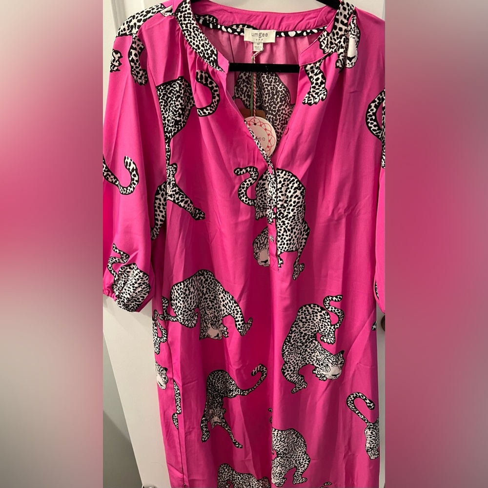 UMGEE Fuchsia Leopard Midi Dress